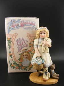Estatuilla de porcelana Goldie 1988 vintage de Jan Hagara osos de peluche y flores - Imagen 1 de 4
