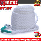 3/8"x100' Twisted 3 Strand Anchor Marine Rope Boat +Thimble Mooring Rigging Line