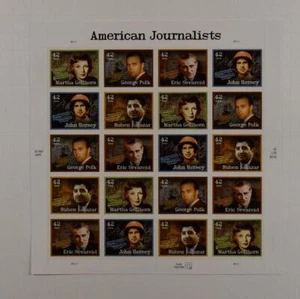 US SCOTT 4248 - 4252 PANE OF 20 AMERICAN JOURNALISTS STAMPS 42 CENT FACE MNH - Picture 1 of 1