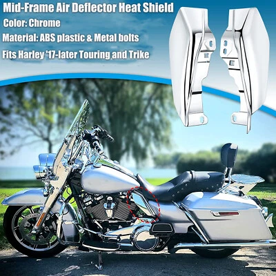 Chrome Mid-Frame Air Deflector For Harley Tri Street Glide FLHX Ultra FLHTCUTG Foto 1 de 4