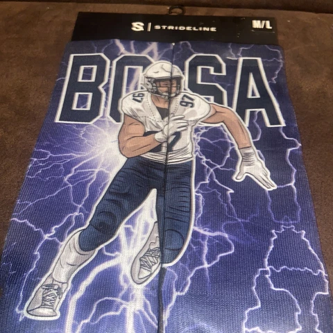 NFL Strideline Los Angeles Chargers Football Joey Boss Mens Medium Large Socks Cover