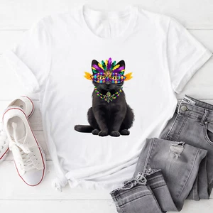 Mardi Gras Cat Lover New Orleans Louisiana Carnival 2025 T-Shirt Gift Women Men - Picture 1 of 12