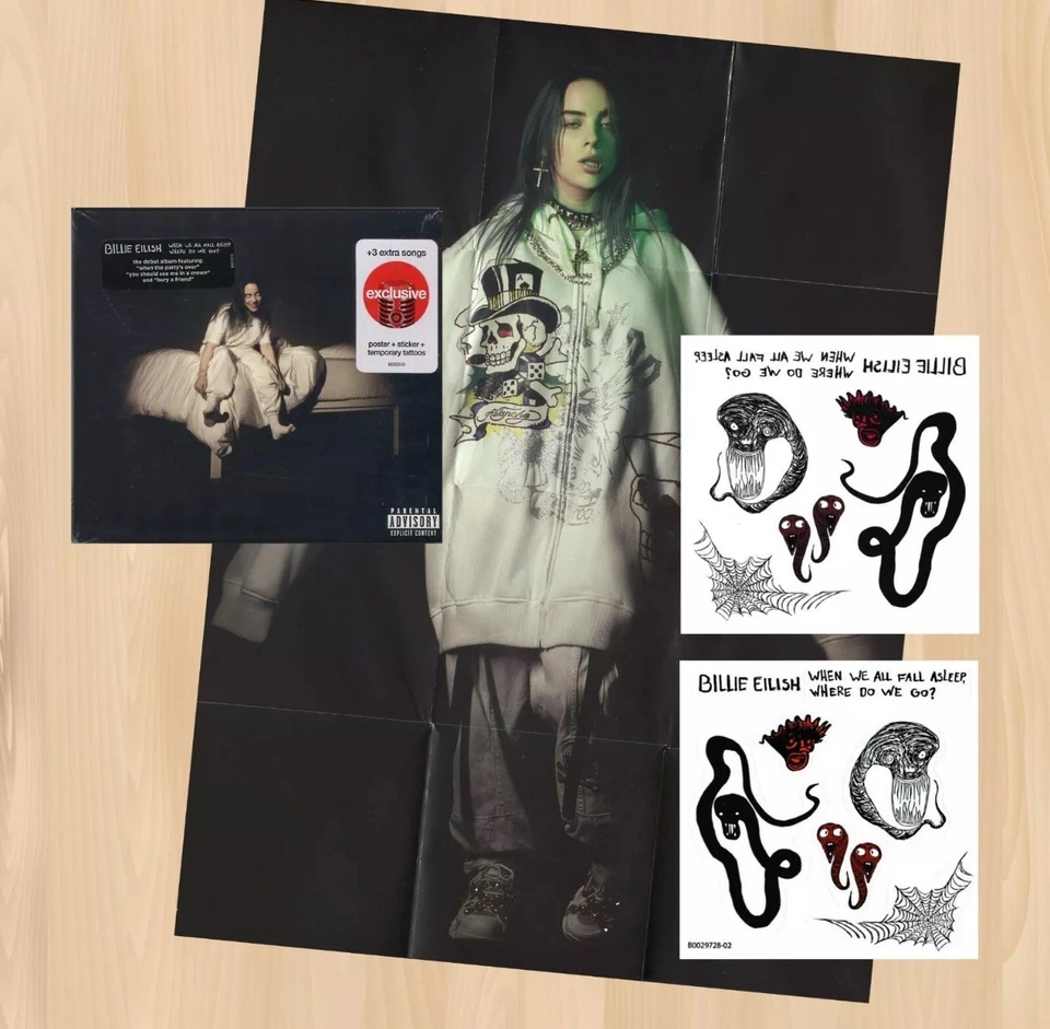 DEBUT ALBUM Billie Eilish WHEN WE ALL FALL ASLEEP WHERE DO WE GO CD 🎯 EXCLUSIVE - Image 1 of 4