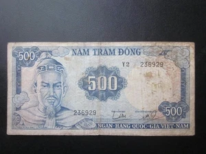 SOUTH VIETNAM 500 DONG 1966 BANKNOTE Old Viet Nam P-23 note - Picture 1 of 2