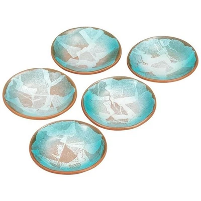 Kutani Yaki Oggetto Giapponese Servire Piatto Piattino Set Di 5Silver Foin - Immagine 1 di 4