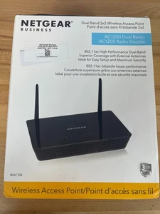 Netgear WAC104-100NAS Wireless Access Point Dual Band AC1200 New Sealed - Picture 1 of 5