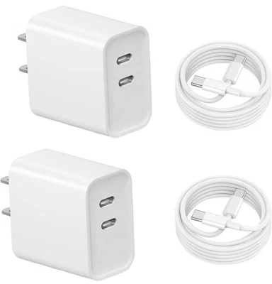 iPhone 16 & 15 Charger: Fast Charging - USB C  -   Charging with 2 Pack Cable - Image 1 of 4