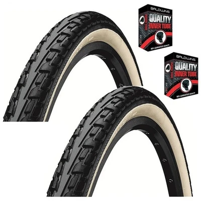 Continental RIDE TOUR 26 x 1.75 WHITE WALL Mountain Bike Road TYREs TUBEs - Image 1 of 4