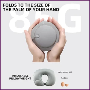 U-förmiges aufblasbares Reisekissen tragbar Luft Nackenstützkissen bequem - Bild 1 von 25