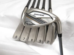 Used Callaway Mavrik Iron Set 6-PW,AW Catalyst 65 5.5 Regular Graphite Shafts - Picture 1 of 9