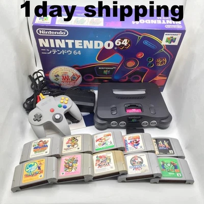 Nintendo 64 Console Black Box Controller Bundle Games N64 Made in Japan Tested - Image 1 of 4