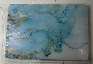 Batianda Light Blue Gold Marble Pattern Hard Cover For MacBook Air 13in A1932 - Picture 1 of 2