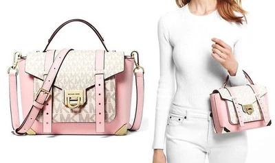 Bolsa satchel média Michael Kors Manhattan US$ 598, blush em pó, nova com etiquetas! - Imagem 1 de 4