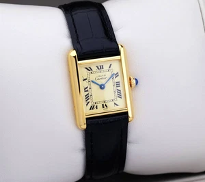 Orologio Cartier Must Tank quadrante avorio indice romano SM 21mm donna manuale 103634MX - Foto 1 di 8