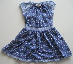 Monsoon Blue "Flowers & Ladybirds" Short Sleeved Dress. Age 3 - 6 months. - Picture 1 of 10