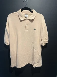CAMISA LACOSTE HOMBRE TALLA 6 GRANDE BEIGE BORDADO LOGO MANGA CORTA POLO - Imagen 1 de 8