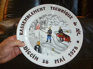 Assiette Commémorative Sapeur Pompier Rassemblement Technique 78 Digoin - Imagen 1 de 1