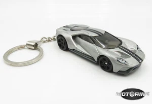 2017 '17 Ford GT Grey Silver Custom Car Novelty Keychain 1:64 Diecast - Picture 1 of 4