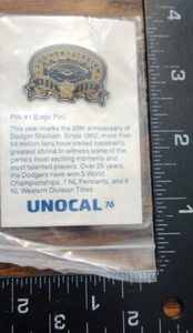 LOS ANGELES DODGERS Vint. New Unocal 76 Hat Lapel Pin 25th Anv Dodger Stadium #1 - Picture 1 of 2