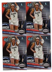 Lot (4) AALIYAH EDWARDS 23/24 Bowman Chrome U University 1st Rookie #19 UCONN - Picture 1 of 2
