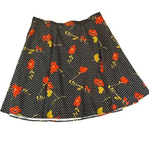 ModCloth Black Floral Retro Pinup Style Skirt With Pockets Size 3X - Picture 1 of 9