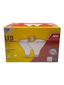 Ace 356793, 90W LED nicht dimmbare Flutlichtbirnen, 2er Pack NEU - Bild 1 von 4