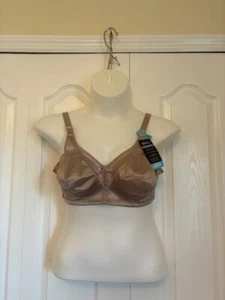 Bali Satin Classic Support Cool Comfort Bra 42C Beige No Slip Straps Satin NWT - Picture 1 of 6