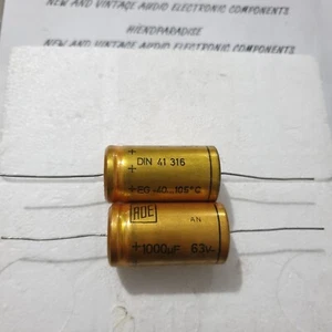 NOS ROE GOLD EG 1000uF 63V 105C HI_END CAPACITORS FOR NAIM AUDIO ! 2PCS! - Picture 1 of 1