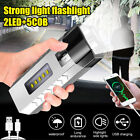 Portable LED Flashlight Side COB Light USB Charging Power Bank Outdoor Camping