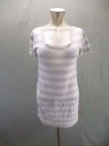 Abercrombie&Fitch Size L Girls Gray Striped Cotton Drop Waist Sheath Dress 930 - Picture 1 of 9