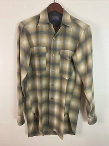 Pendleton Vintage Plaid Wool Shirt Mens Size 14 1/2 Made In USA - Picture 1 of 10