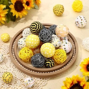 36 Pcs Decorative Fabric Balls for Centerpiece Bowls 2.4 Inch Wicker Rattan Ball - Picture 1 of 6