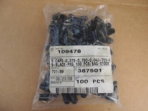 100 New Black Plastic stock Caps~Cabinet Hardware~#D22 - Imagen 1 de 3