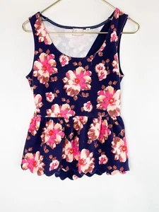 Anthropologie Postmark Top ärmellos Schößchen Blumen Tank hinten offen Größe S. - Bild 1 von 4