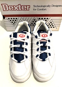 New Dexter White /Navy Lace-Up Women's Athletic(Bowling) Shoes Size 8 M - Picture 1 of 6