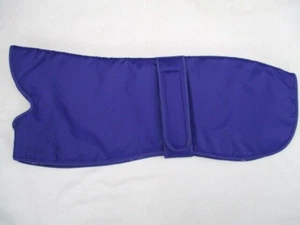 24" SMALL GREYHOUND LURCHER COAT PURPLE NYLON OUTER PAW PRINT FLEECE LINED - Picture 1 of 4