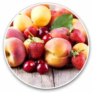 2 x Vinyl Stickers 30cm - Juicy Fruit Peach Cherry Strawberry Cool Gift #15866 - Afbeelding 1 van 9