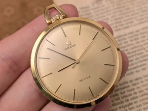 Vintage OMEGA De Ville Cal.601 Gold Hand-Winding Pocket Watch 44mm - Picture 1 of 13