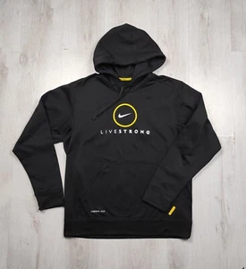 Nike Therma Fit Livestrong Para hombres M Pullover Forrado de Vellón Negro Sudadera con Capucha De Colección - Imagen 1 de 10