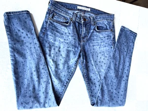 J Brand Women's Stretch Skinny Blue Jeans W28 dark blue star pattern throughout - Picture 1 of 12