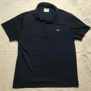 Lacoste Poloshirt Herren Large L FR 5 blau kurzärmelig geknöpft Baumwolle Herren - Bild 1 von 8