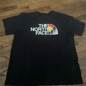 The North Face Mens Coordinates Short Sleeve T Shirt Sz Large Black Colorful - Picture 1 of 3
