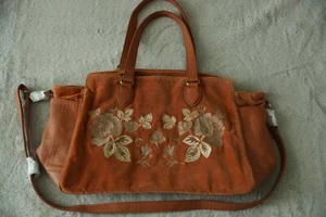 Free People Duchess Weekender Duffle Bag Leather Velvet Embroidered NWT - Picture 1 of 17