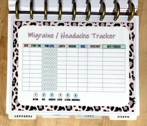 Migraine Headache Tracker Dashboard for use with the Happy Planner- - Picture 1 of 4