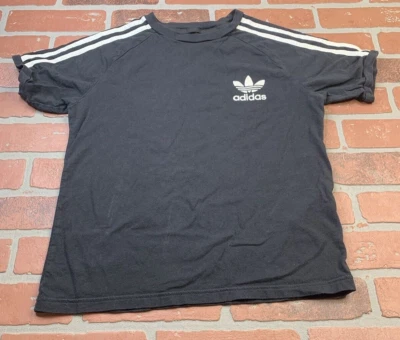 Camiseta Adidas Negra Niños Talla 11-12Y Manga Corta Logo con Clásico 3 Rayas Blancas Foto 1 de 4