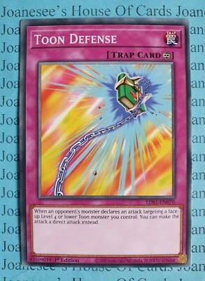 Toon Defense LDS1-EN070 Common Yu-Gi-Oh Card 1st Edition New - Image 1 of 3