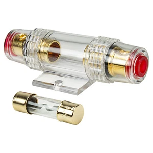 AGU Sicherungshalter transparent Kabel bis 25qmm vergoldet 30A Gold Sicherung - Bild 1 von 2