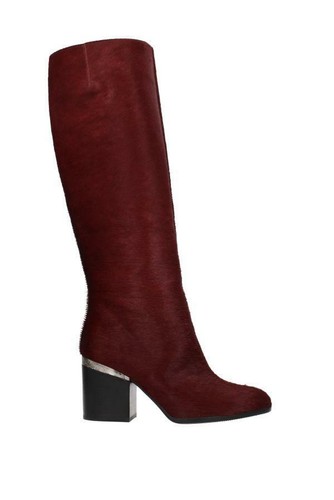 TOD’S Stivali HOGAN by TOD'S bordeaux capelli di vitello tacco grosso Italia taglia 39 ($1050)