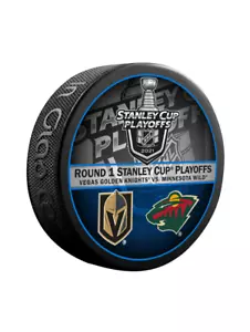 2021 Stanley Cup Playoffs Duell Puck Vegas Golden Knights/Minnesota Wild - Bild 1 von 2