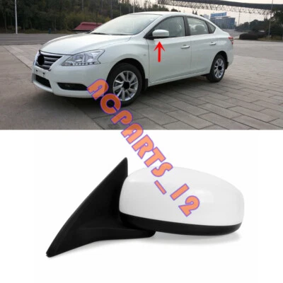White Left Side Rearview Mirror Assembly 5-Pin Fit For Nissan Sentra 2006-2012 — 第 1/4 张图片
